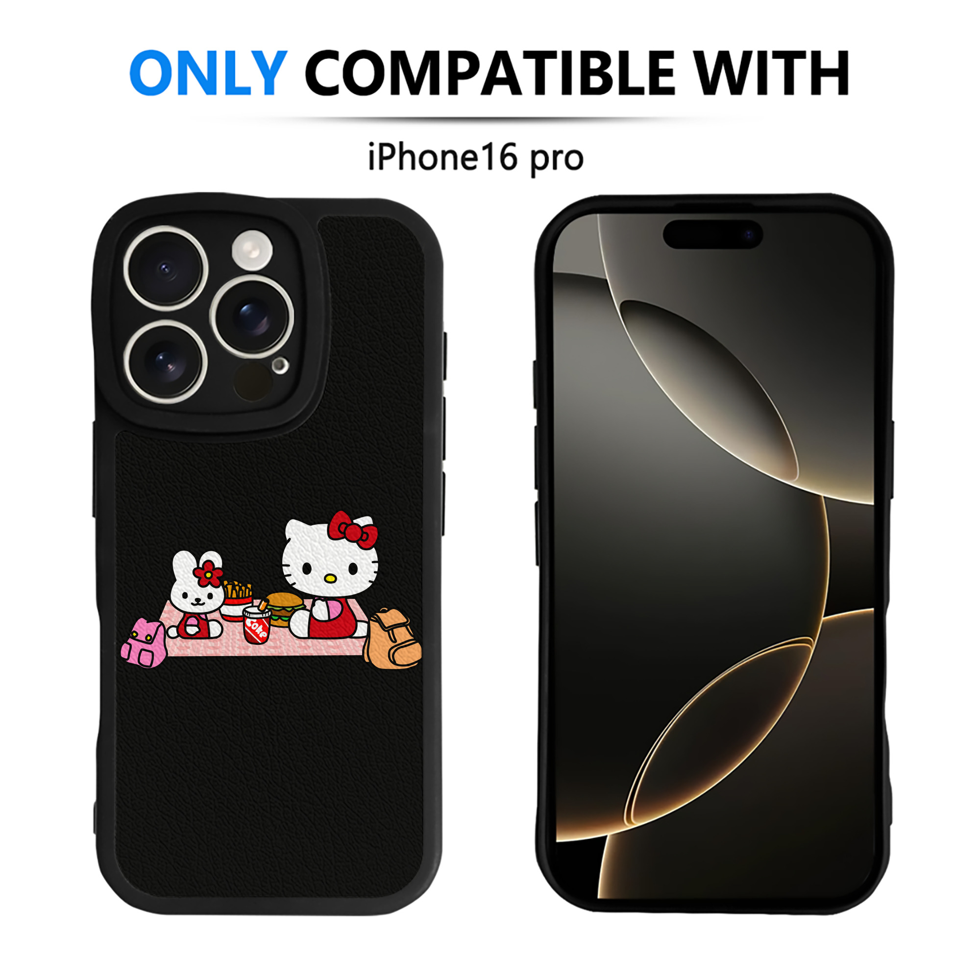 （画像用） Hello Kitty ハローキティ 【iPhone 16シリーズ対応】シリコンスマホケース（レザー調） 材質：シリコン